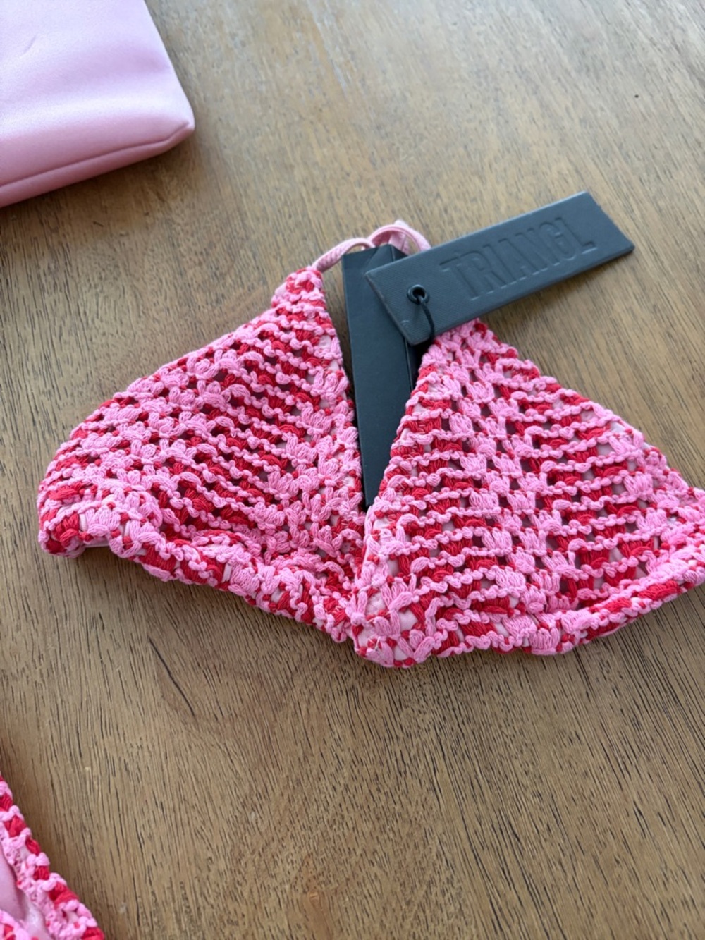 New VINCA - ALINA PINK CROCHET TRIANGLE BIKINI SET - Picture 5 of 11